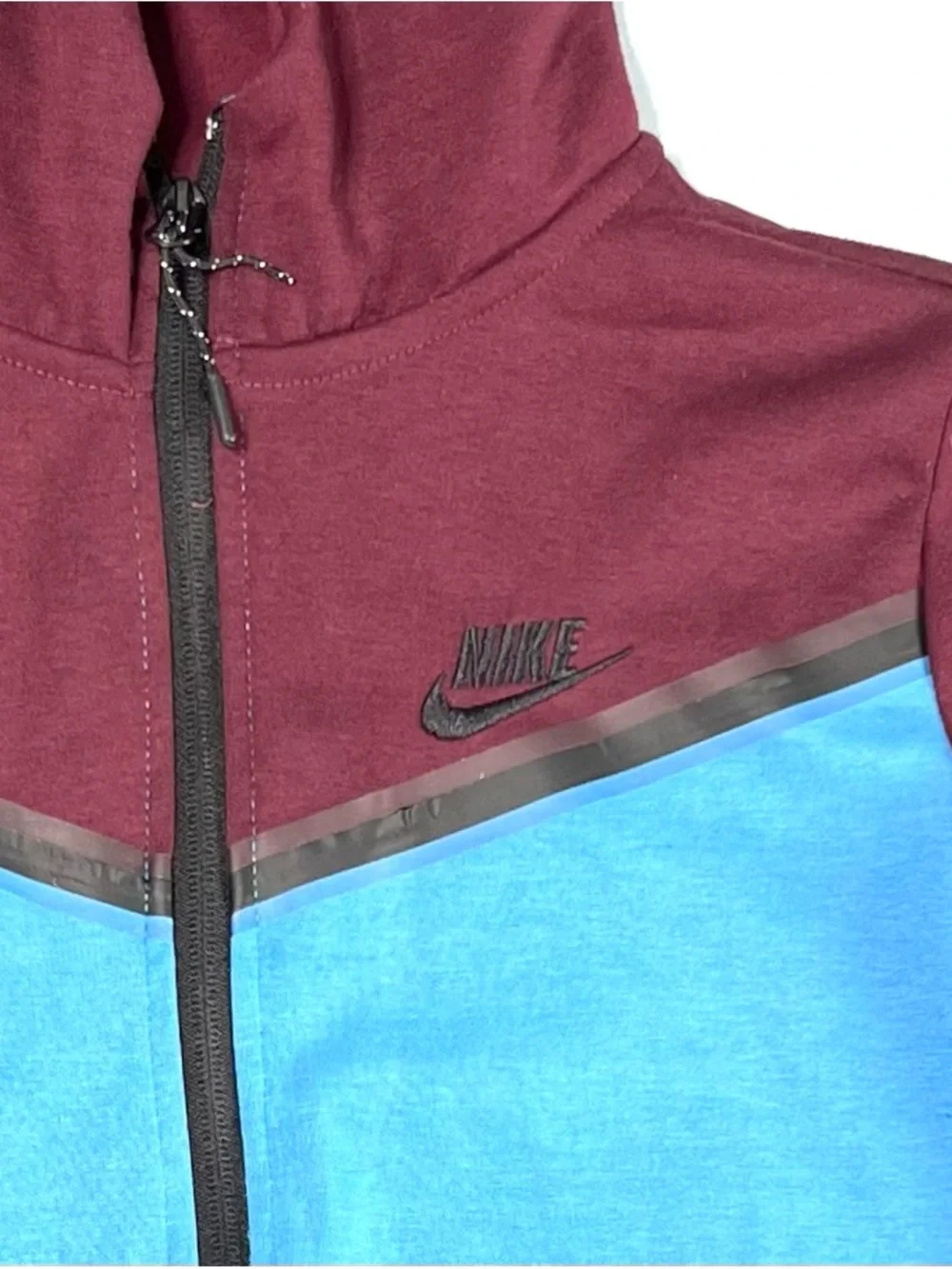 Nike Boy’s Two-Tone Maroon & Blue Hooded Zip Jacket